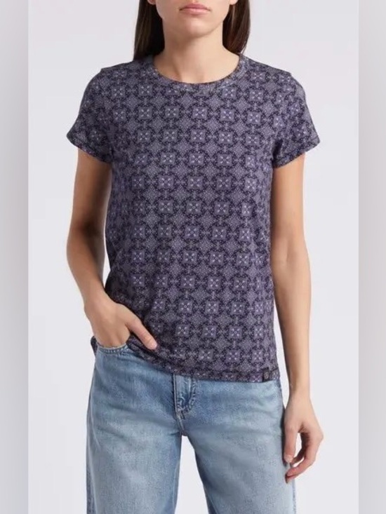rag & bone Tops - Rag & Bone Allover Angle Paisley Tee in Midnight